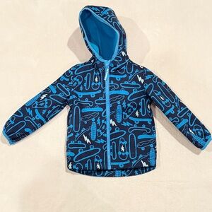 3T Toddler Cat & Jack blue skateboard Rain Coat Jacket with fleece interior